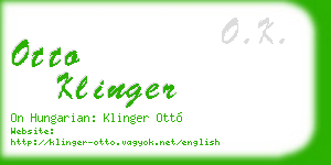 otto klinger business card
