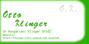 otto klinger business card